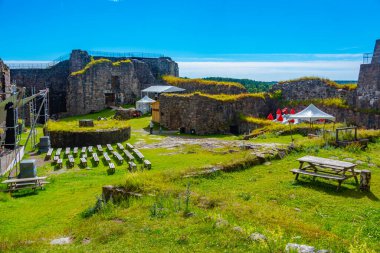 İsveç 'teki Bohus Kalesi Manzarası.