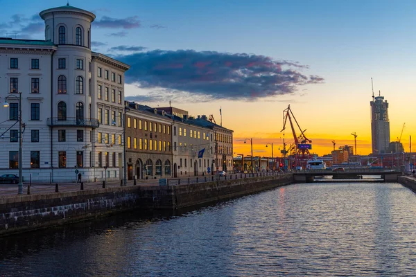 Landschaft Des Großen Hafenkanals Stora Hamnkanalen Der Schwedischen Stadt Göteborg — Stockfoto