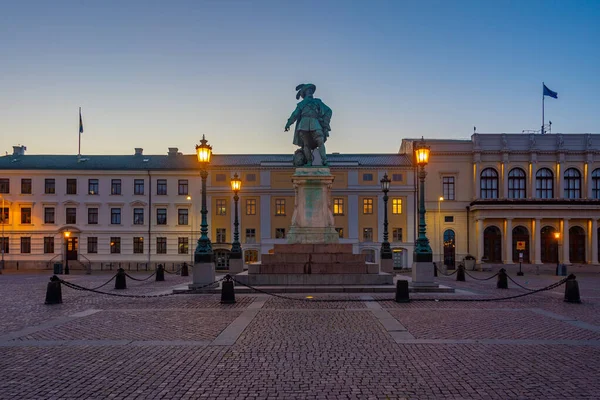 Estátua Rei Gustav Adolf Cidade Sueca Goteborg — Fotografia de Stock