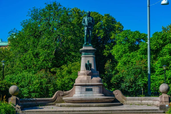 Statua John Ericsson Nella Città Svedese Goteborg — Foto Stock