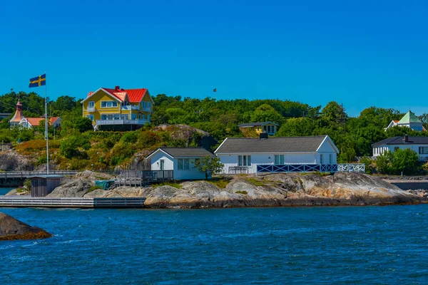 stock image Timber houses at islands of Gothenburg archipelago, Sweden.