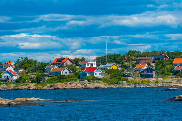 stock image Timber houses at islands of Gothenburg archipelago, Sweden.