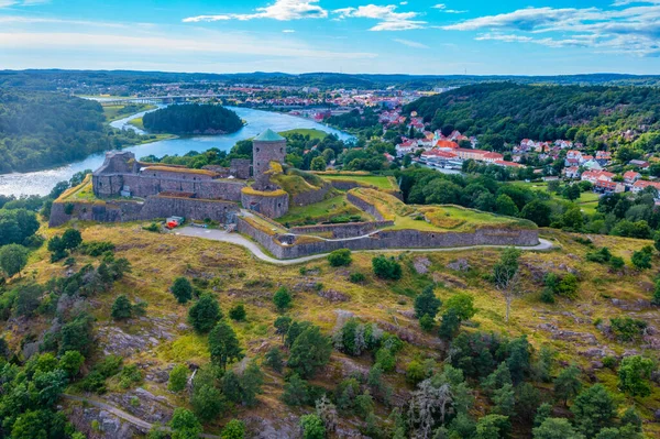 stock image Aerial view of Bohus Fortress in Sweden.