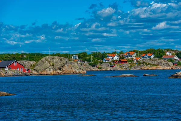 Ξύλινα Σπίτια Νησιά Του Αρχιπελάγους Του Γκέτεμποργκ Σουηδία Εικόνα Αρχείου