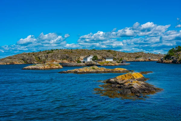Ξύλινα Σπίτια Νησιά Του Αρχιπελάγους Του Γκέτεμποργκ Σουηδία Φωτογραφία Αρχείου