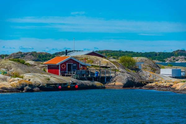 瑞典哥德堡群岛的木材屋 图库图片