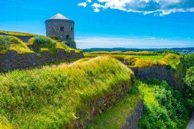 İsveç 'teki Bohus Kalesi Manzarası.