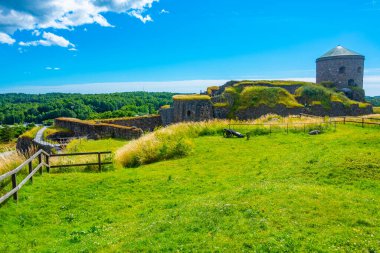 İsveç 'teki Bohus Kalesi Manzarası.