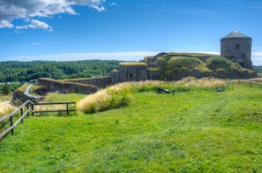 İsveç 'teki Bohus Kalesi Manzarası.
