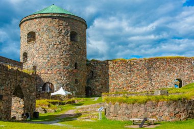 İsveç 'teki Bohus Kalesi Manzarası.