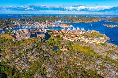 İsveç 'te Marstrand Panorama Manzarası.