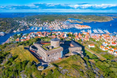 İsveç 'te Marstrand Panorama Manzarası.