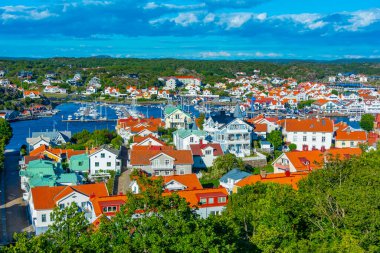 İsveç 'te Marstrand' ın havadan görünüşü.