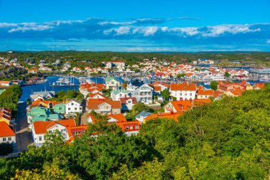 İsveç 'te Marstrand' ın havadan görünüşü.