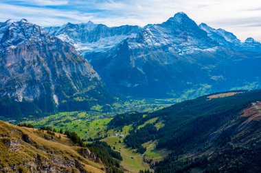 Grindelwald, İsviçre Panorama Manzarası.
