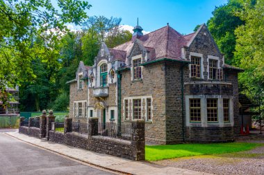 St. Fagans Ulusal Tarih Müzesi 'ndeki tarihi şehir evleri.