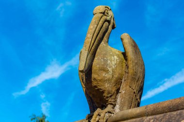 Galler 'in başkenti Cardiff, İngiltere' deki Bute Park 'ın hayvan duvarı..