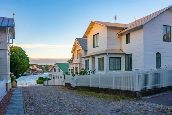 Sunset View Historical Street Marstrand Sweden — Stock Photo, Image