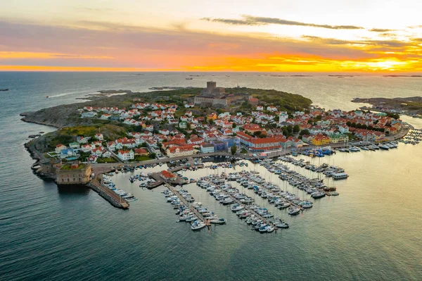 Sunset Kilátás Svéd Város Marstrand — Stock Fotó