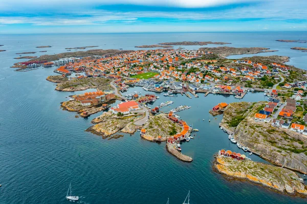 stock image Panorama view of Swedish town Smogen.