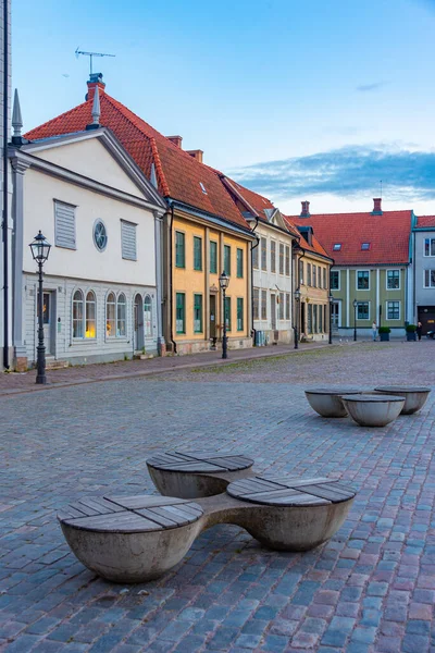 Barevné Dřevěné Domy Švédském Městě Kalmar — Stock fotografie