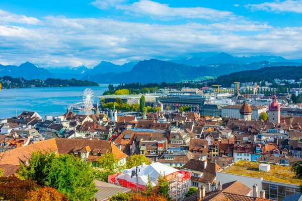 Sviçre Kkl Binası Olan Luzern Panoraması — Stok fotoğraf