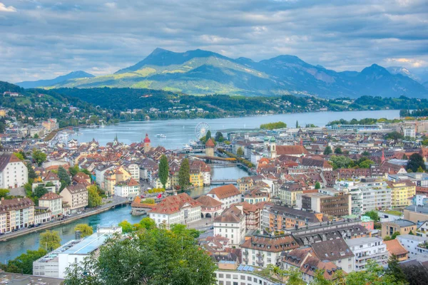 Blick Von Schloss Gütsch Auf Luzern — Stockfoto