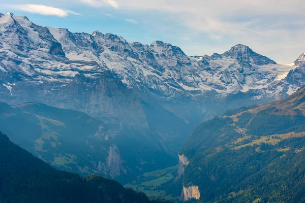 stock image Panorama view of Bernese Alps from Schynige Platte in Switzerland.