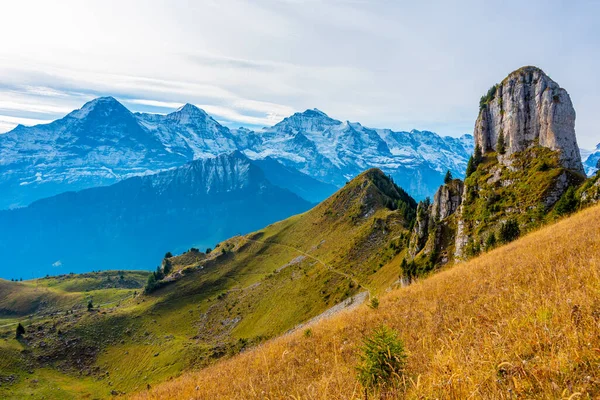 Stock image Panorama view of Bernese Alps from Schynige Platte in Switzerland.