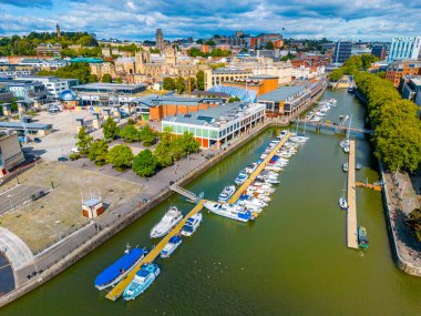 İngiliz kenti Bristol 'un Panorama manzarası.