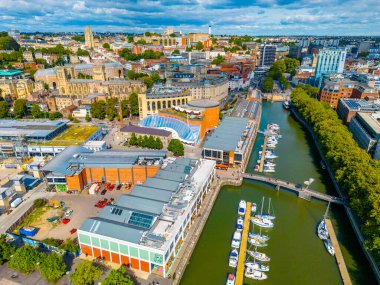 İngiliz kenti Bristol 'un Panorama manzarası.