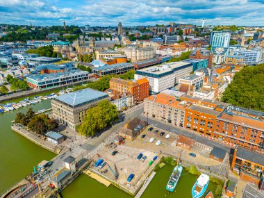İngiliz kenti Bristol 'un Panorama manzarası.