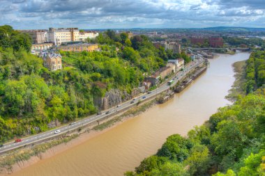 Clifton Askı Köprüsü 'nden Bristol' un Panorama görüntüsü.