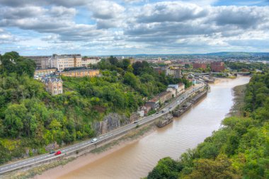 Clifton Askı Köprüsü 'nden Bristol' un Panorama görüntüsü.