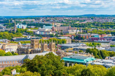 İngiliz kenti Bristol 'un hava manzarası.