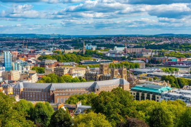 İngiliz kenti Bristol 'un hava manzarası.
