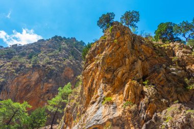 Yunan adası Girit 'te Samarya geçidi.
