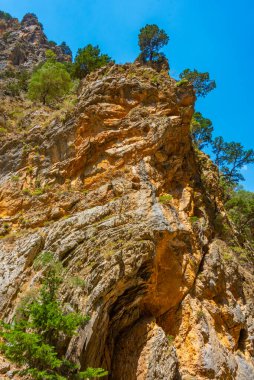 Yunan adası Girit 'te Samarya geçidi.