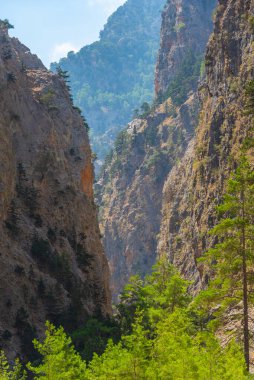 Yunan adası Girit 'te Samarya geçidi.