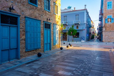 Yunan kenti Nafplio 'daki Dar Sokak.