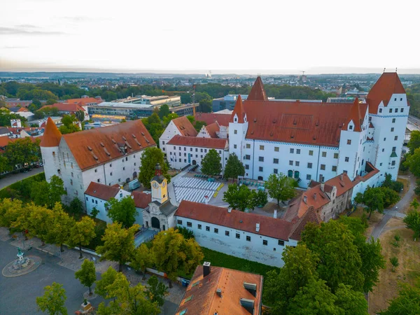 stock image Sunrise view of the New castle in German town Ingolstadt.