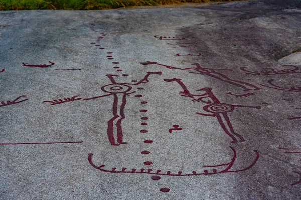 スウェーデンヴィートリケ近郊の青銅器時代の岩絵 — ストック写真