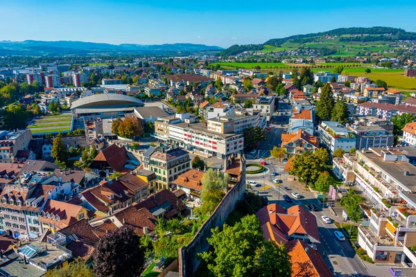 stock image Residential district of Swiss town Thun.