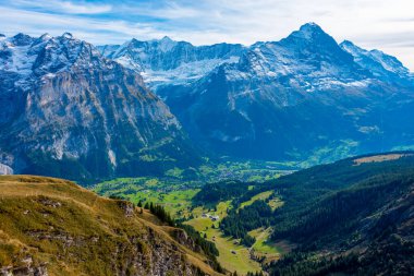 Grindelwald, İsviçre Panorama Manzarası.