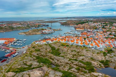 İsveç 'in Kungshamn kentinin Panorama manzarası.