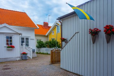 Smogen, İsveç 'te tarihi bir cadde manzarası.