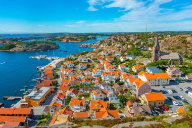 İsveç 'in Fjallbacka kentinin Panorama manzarası.