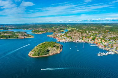 İsveç 'in Fjallbacka kentinin Panorama manzarası.