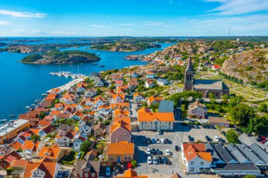 İsveç 'in Fjallbacka kentinin Panorama manzarası.