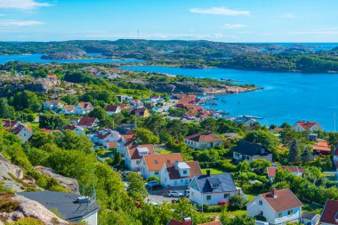 İsveç 'in Fjallbacka kentinin Panorama manzarası.